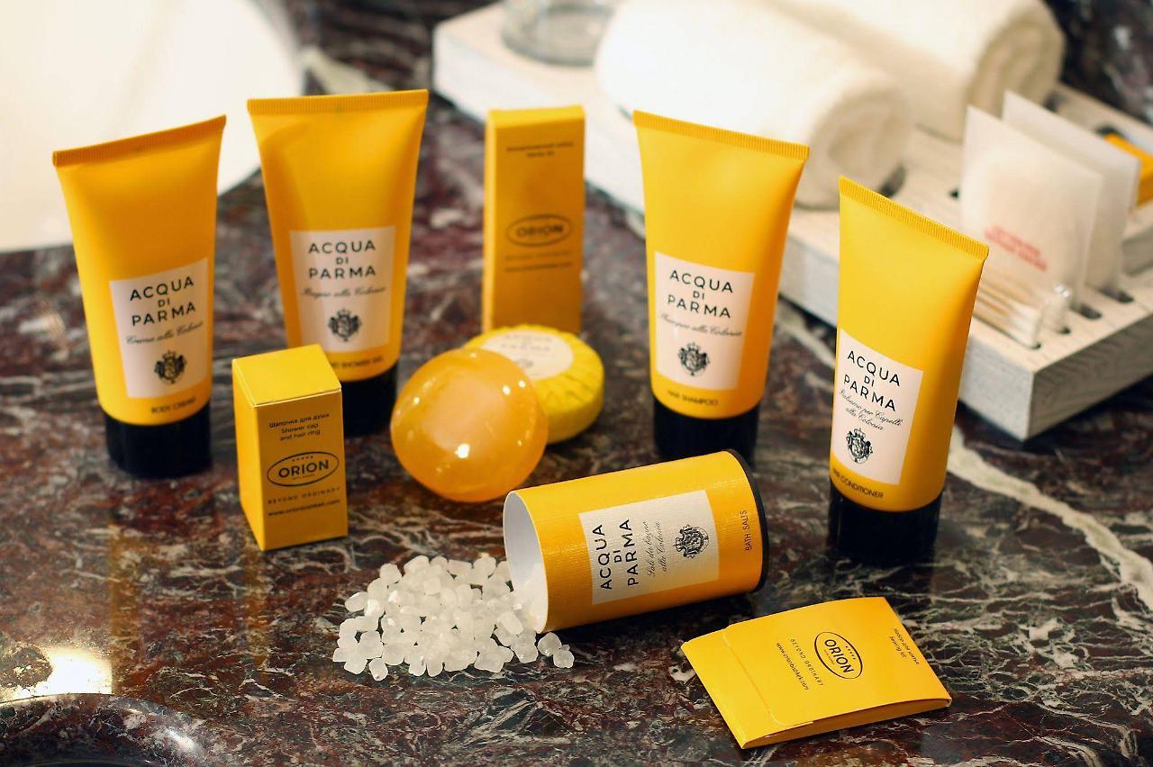 Orion Hotel Bishkek Exterior foto Acqua di Parma products